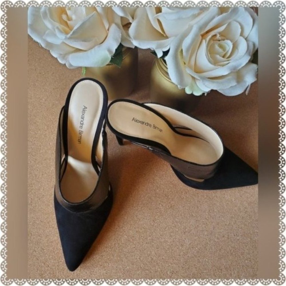Alexandre Birman Suede & Watersnake Mules 9 - Picture 4 of 10